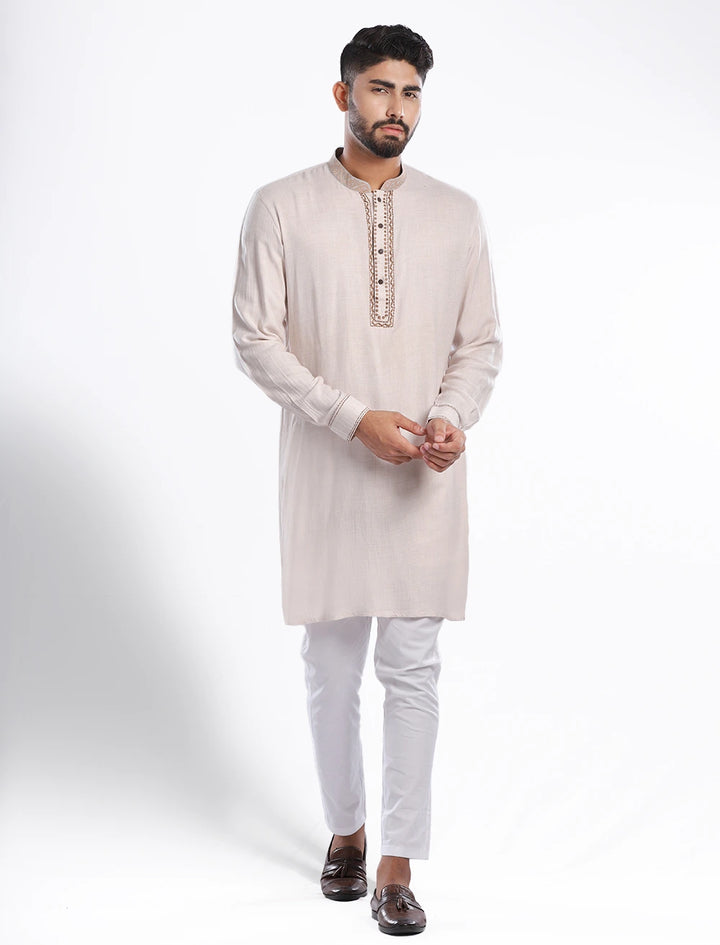 Embroidered Slim Fit Panjabi - Blucheez