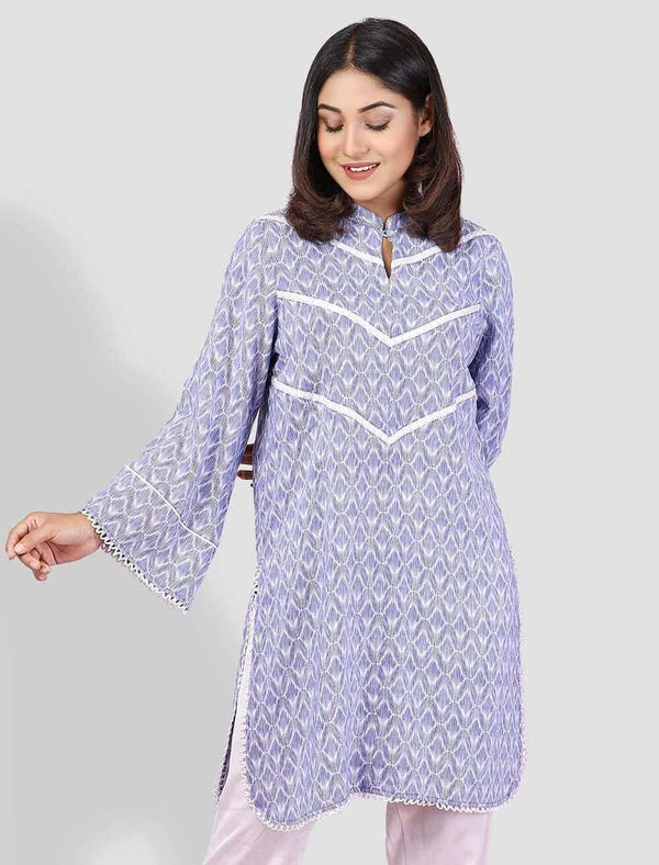 Blue Printed Kurti - Blucheez