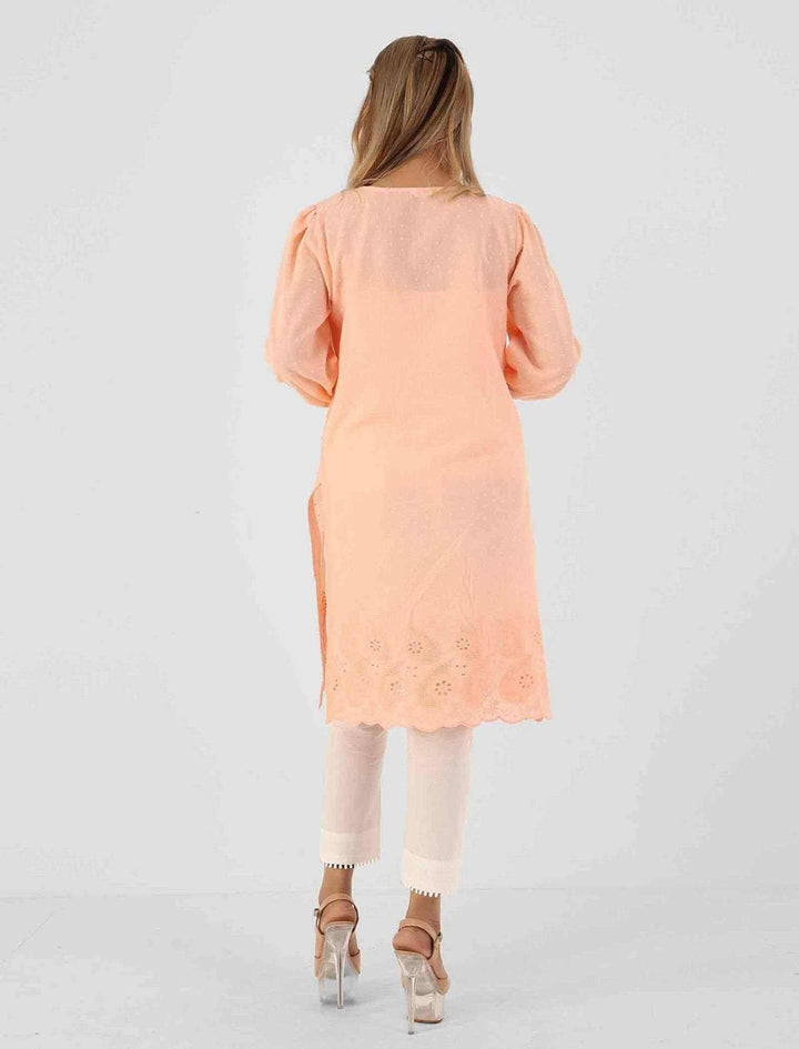 Cotton Cutwork Kurti - Blucheez