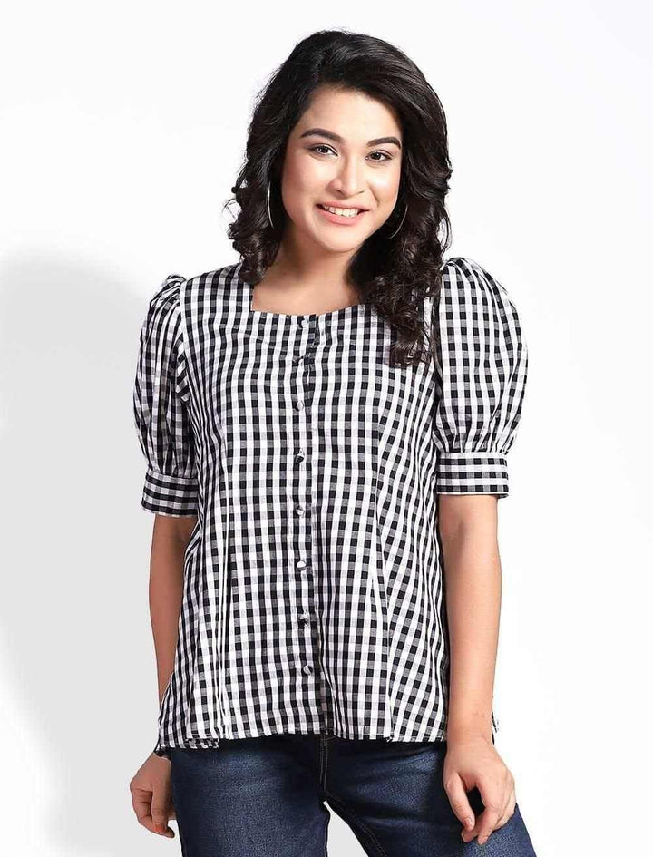 Cotton Puff Sleeve Top - Blucheez