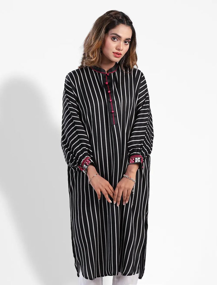 Drop Shoulder Stripe Kurti - Blucheez