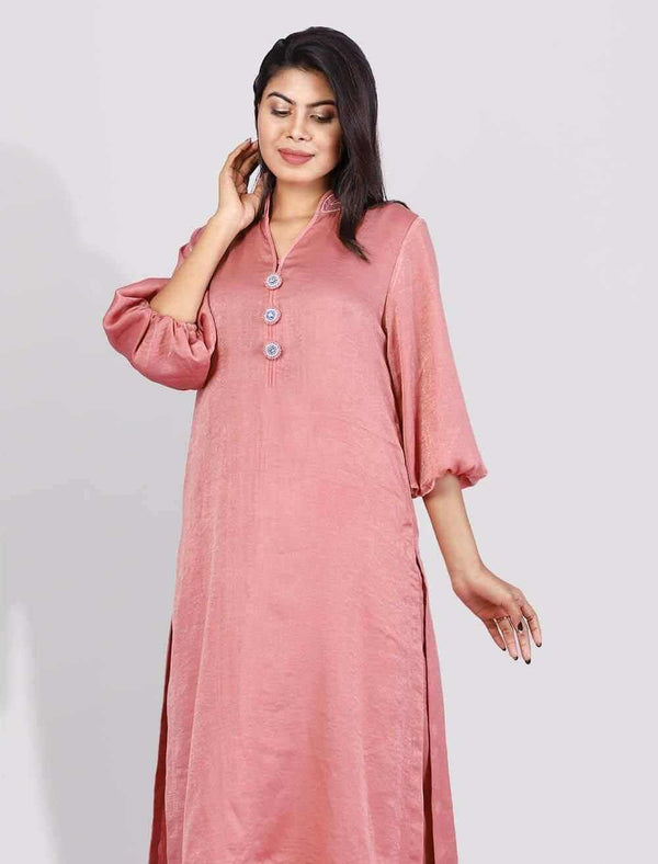 Elegant Kameez With Zardozi Button - Blucheez