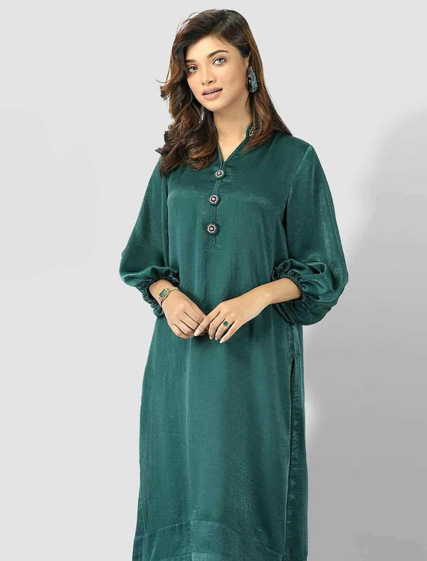 Elegant Kameez With Zardozi Button - Blucheez