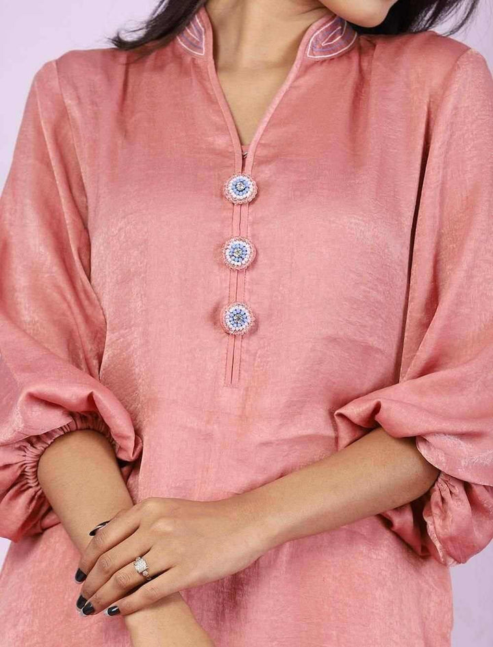 Elegant Kameez With Zardozi Button - Blucheez