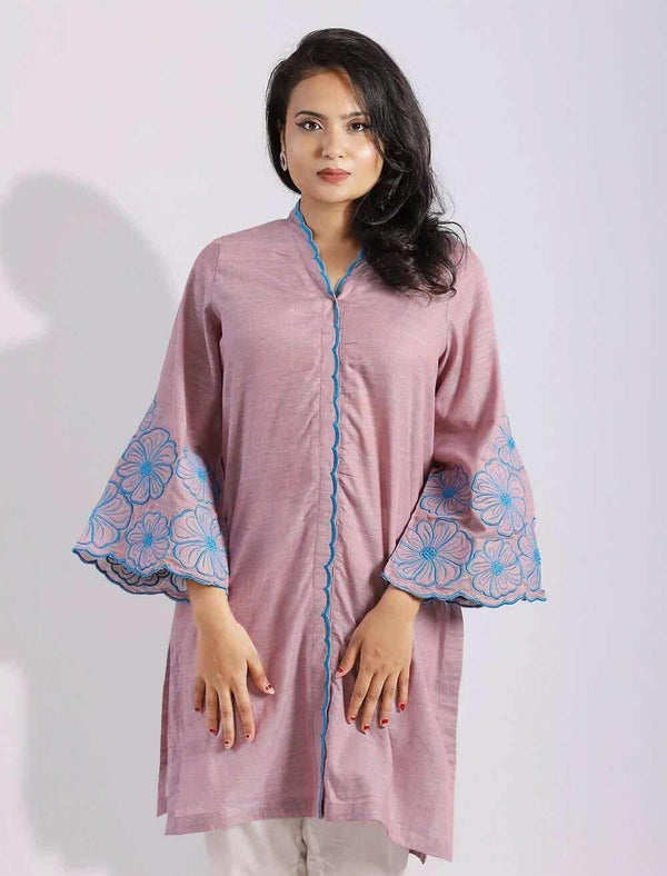 Embroidered Cotton Kurti - Blucheez