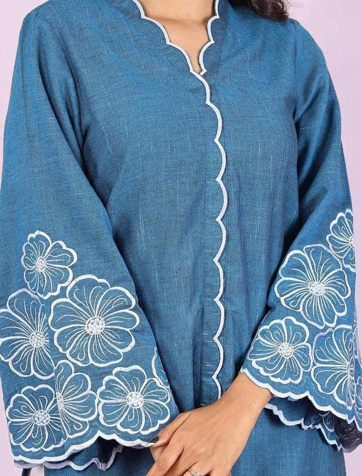 Embroidered Cotton Kurti - Blucheez