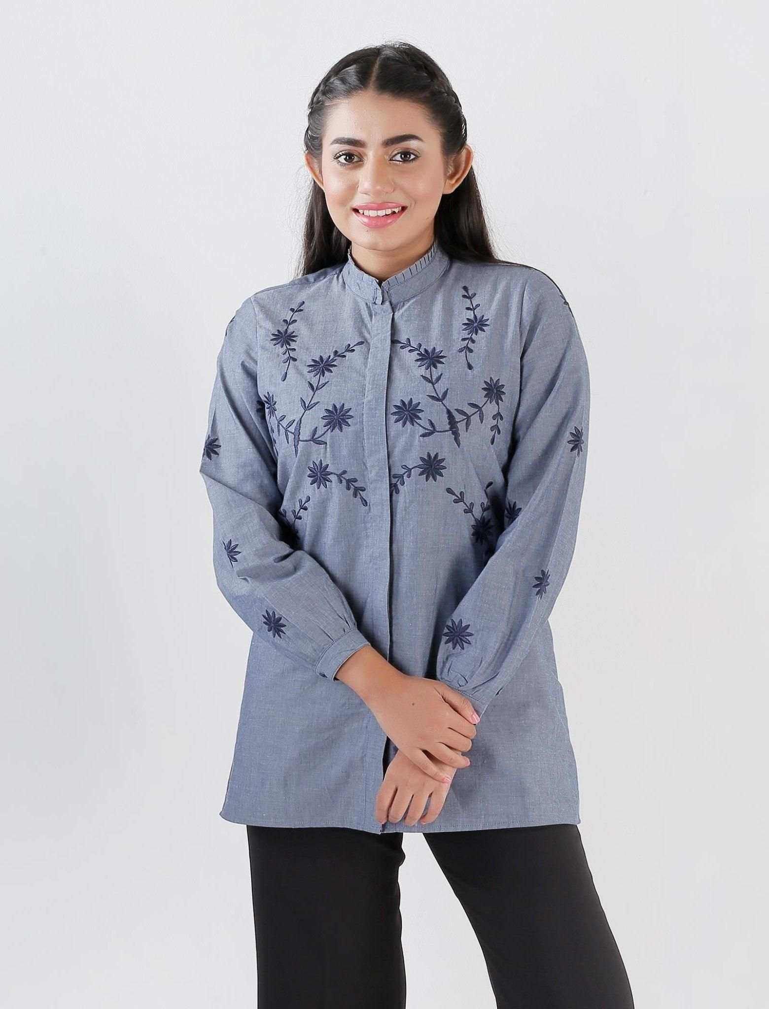 Particular Top Embroidered Cotton Top – Blucheez