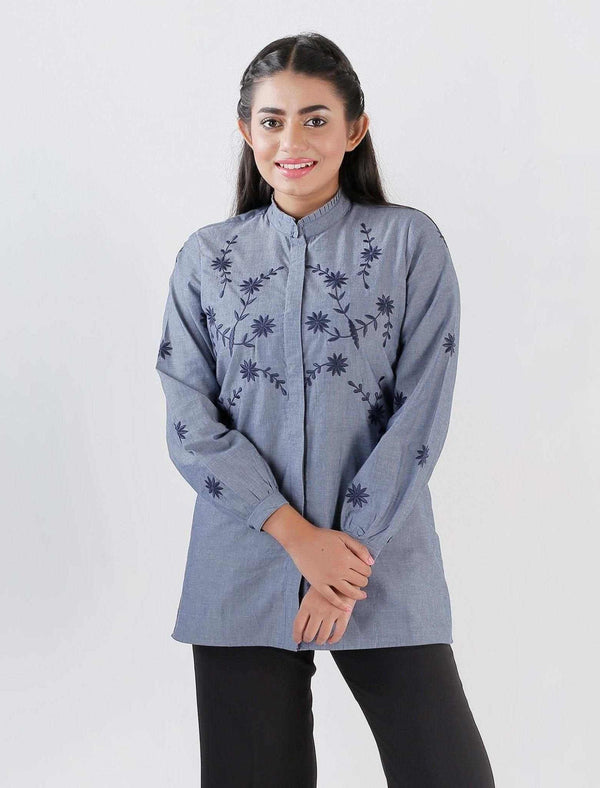 Embroidered Cotton Top - Blucheez