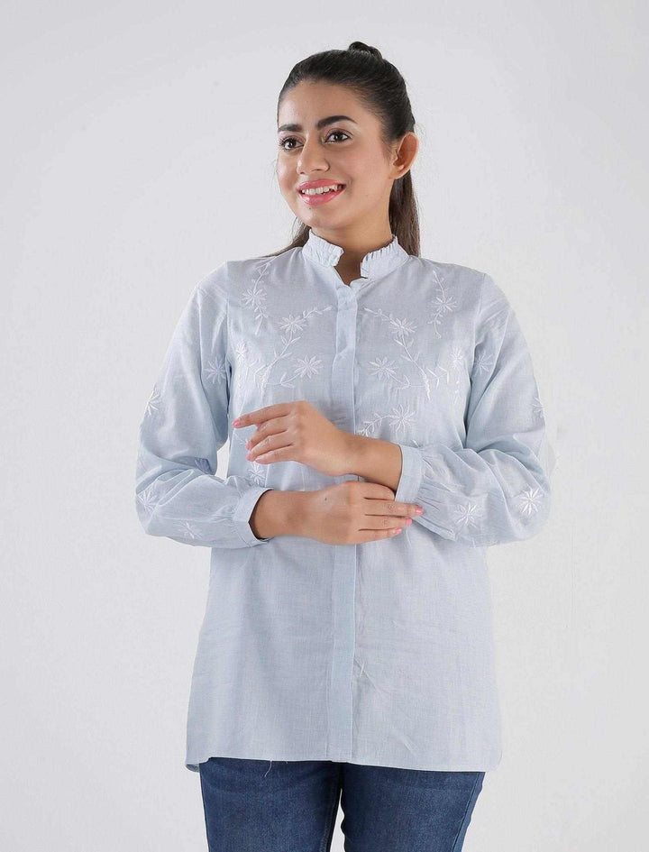 Embroidered Cotton Top - Blucheez