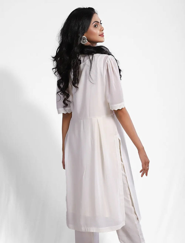 Embroidered Long Shrug Set - Blucheez