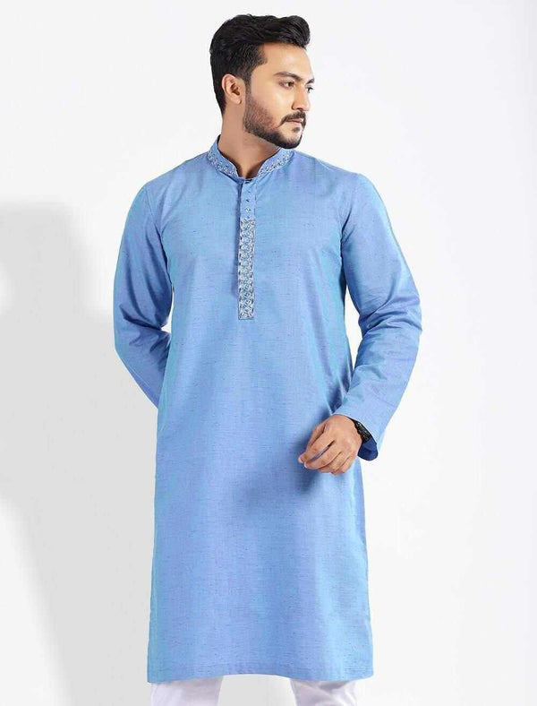 Embroidered Regular Fit Panjabi - Blucheez