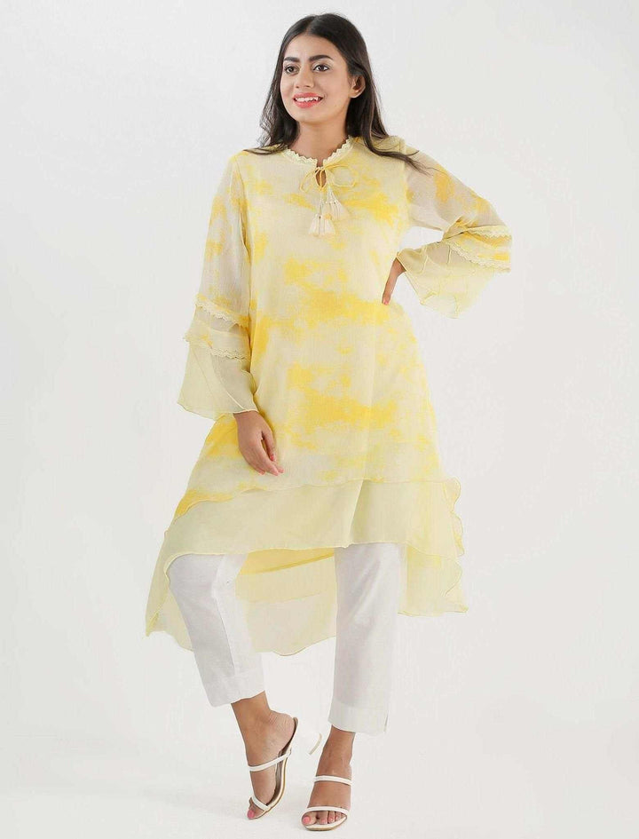 High Low Printed Kurti - Blucheez