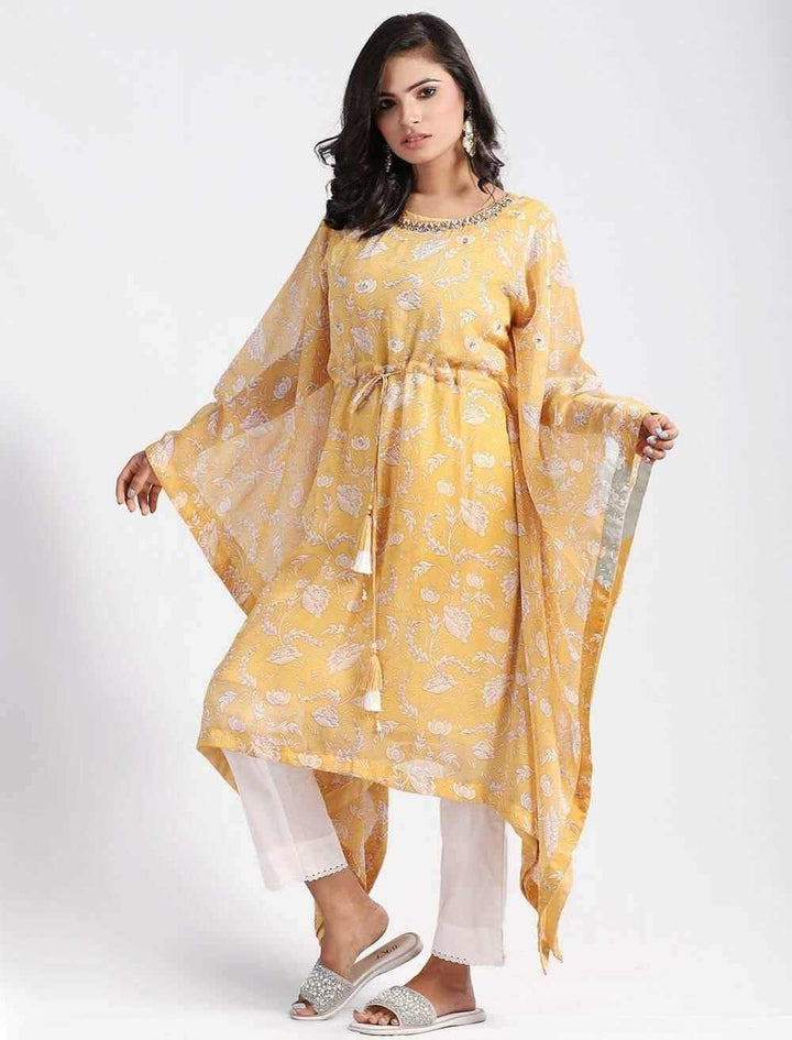 Printed Kaftan with Zardozi Work - Blucheez