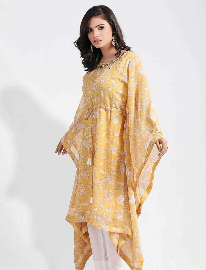 Printed Kaftan with Zardozi Work - Blucheez