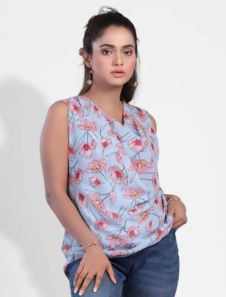 Printed Sleeveless Top - Blucheez