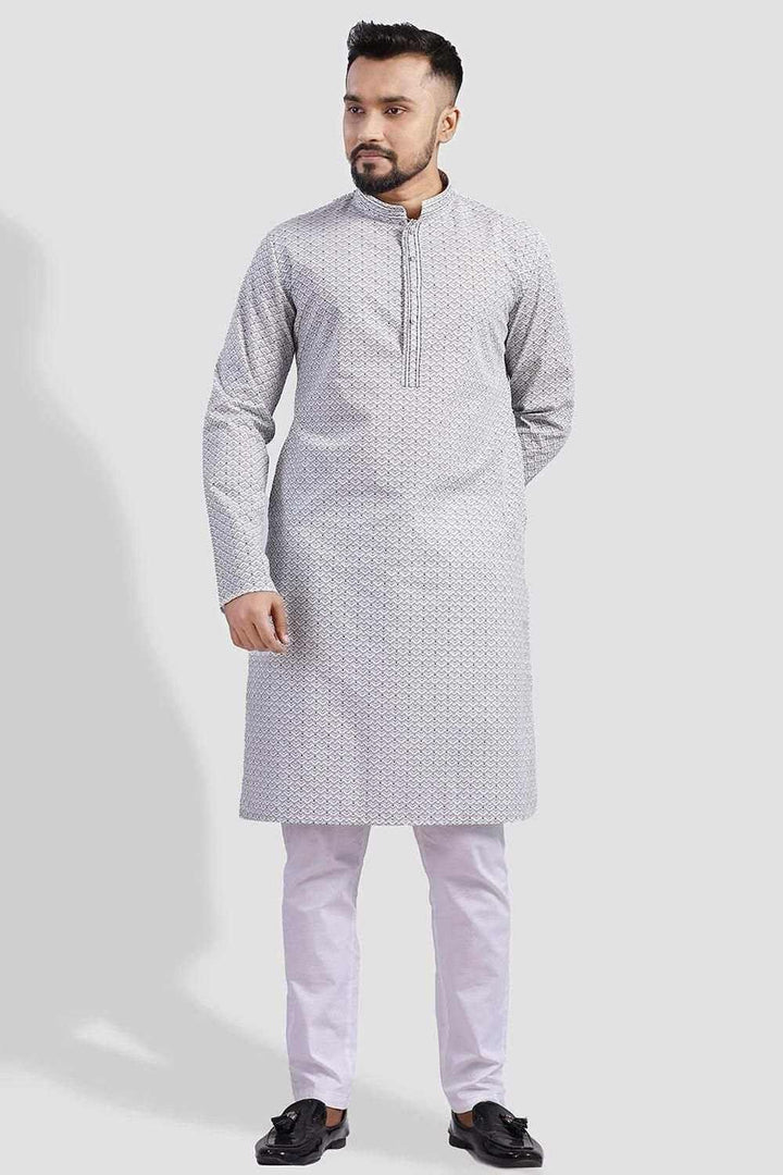 Printed Slim Fit Panjabi - Blucheez