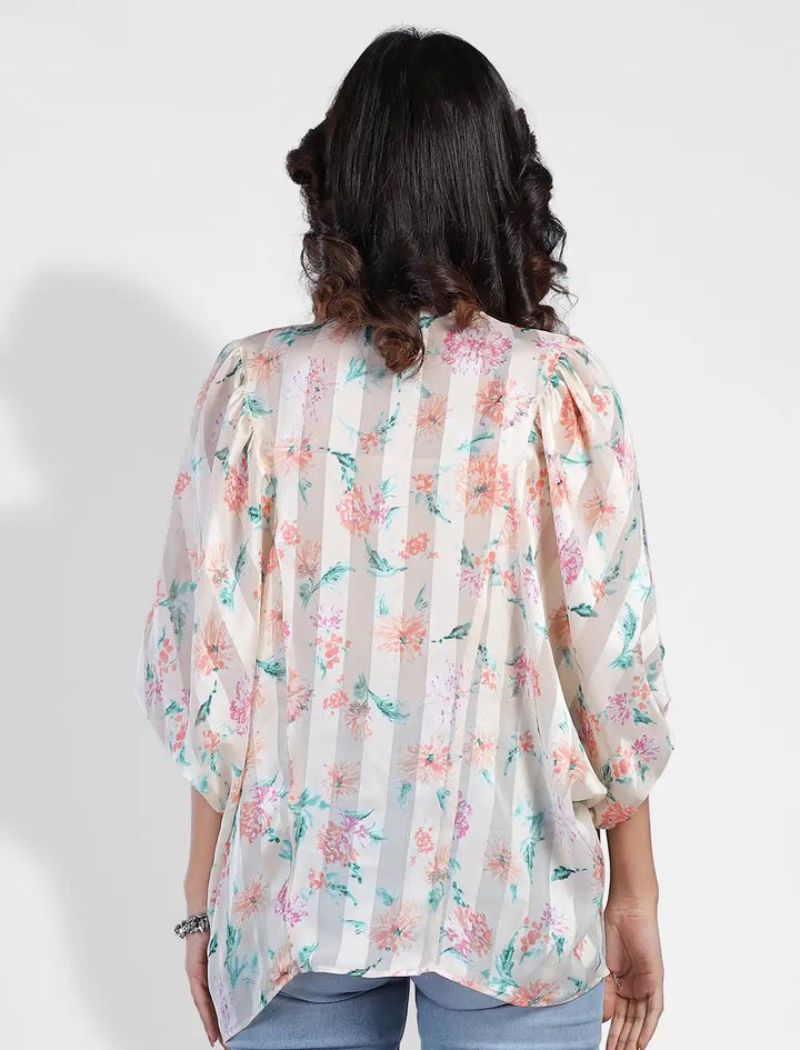 Printed Wide-Cut Blouse - Blucheez