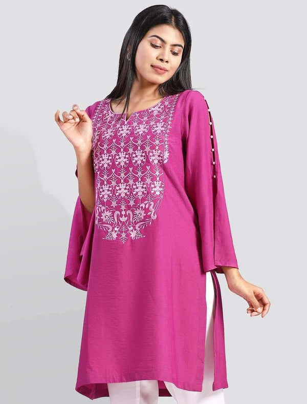 Regular Fit Embroidered Kameez - Blucheez