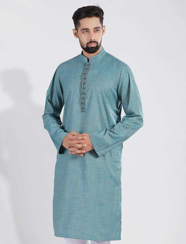 Regular Fit Panjabi With Zardozi Work - Blucheez