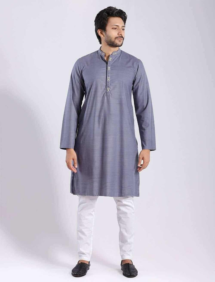 Regular Fit Panjabi With Zardozi Work - Blucheez