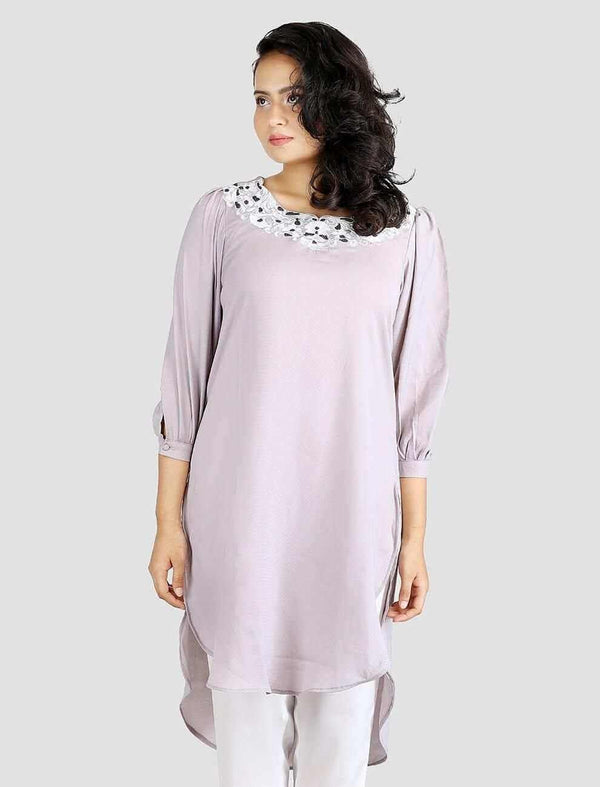 Round Hem Embroidered Kurti - Blucheez