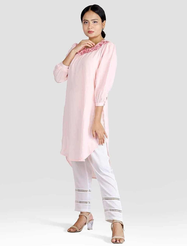 Round Hem Embroidered Kurti - Blucheez