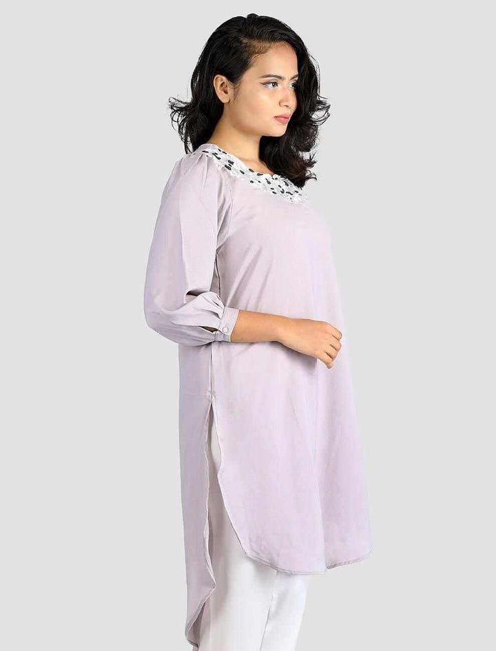 Round Hem Embroidered Kurti - Blucheez