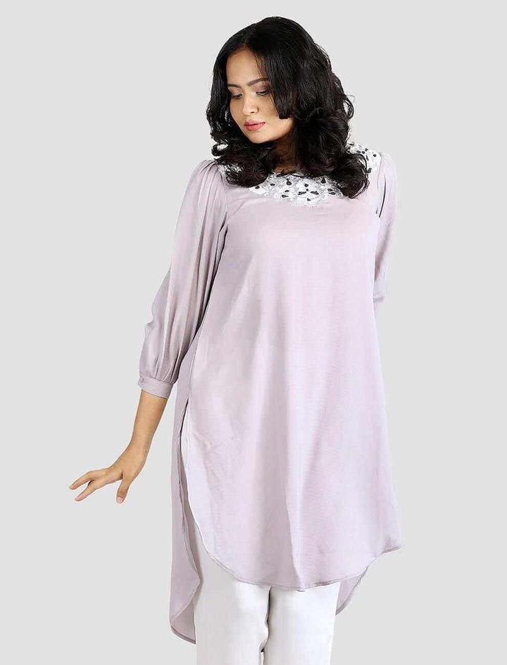 Round Hem Embroidered Kurti - Blucheez