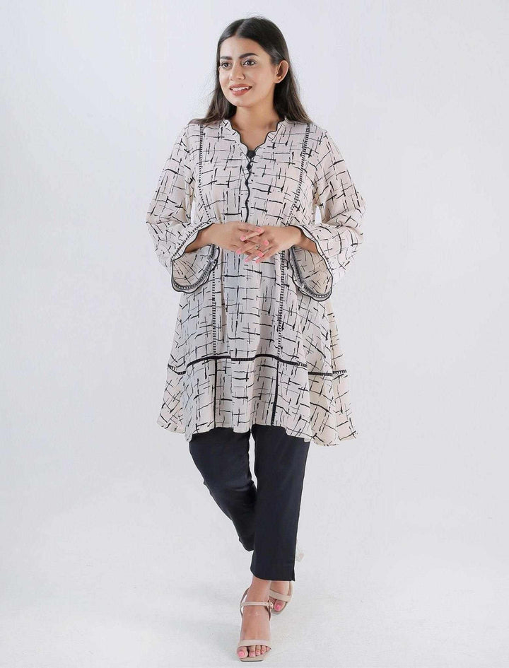 Round Hem Printed Kurti - Blucheez