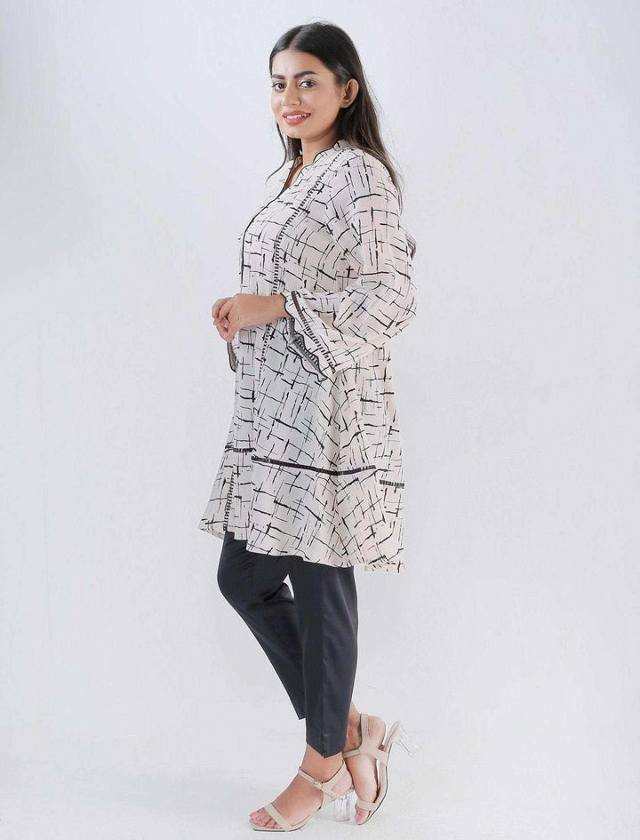 Round Hem Printed Kurti - Blucheez