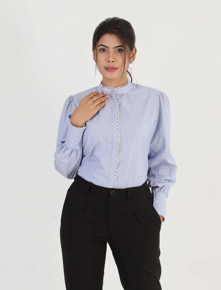 Semi Formal Micro Stripe Top - Blucheez