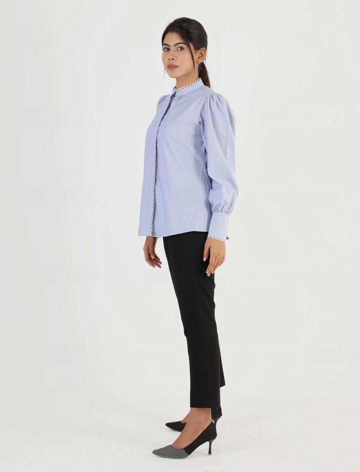 Semi Formal Micro Stripe Top - Blucheez