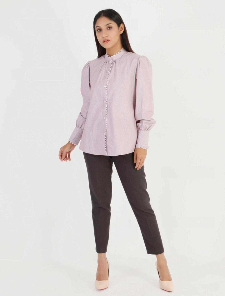 Semi Formal Micro Stripe Top - Blucheez