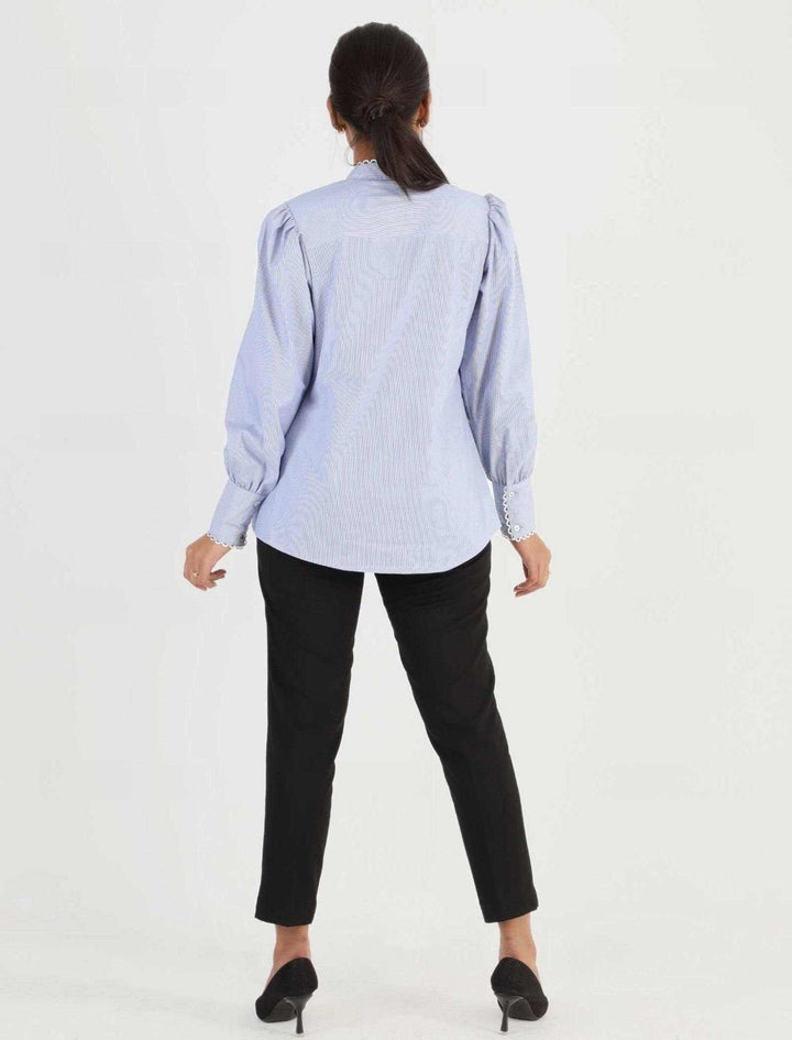 Semi Formal Micro Stripe Top - Blucheez