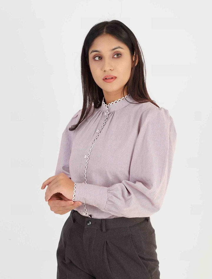 Semi Formal Micro Stripe Top - Blucheez