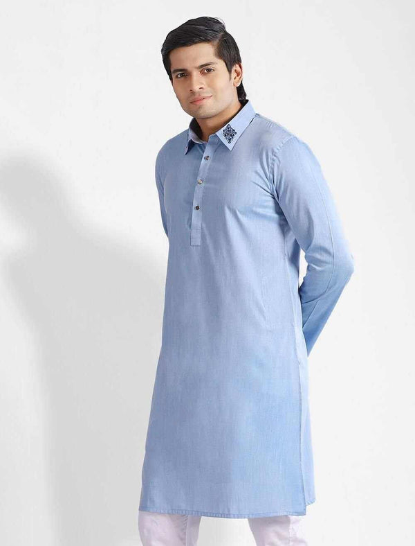 Zardozi Panjabi With Shirt Collar - Blucheez