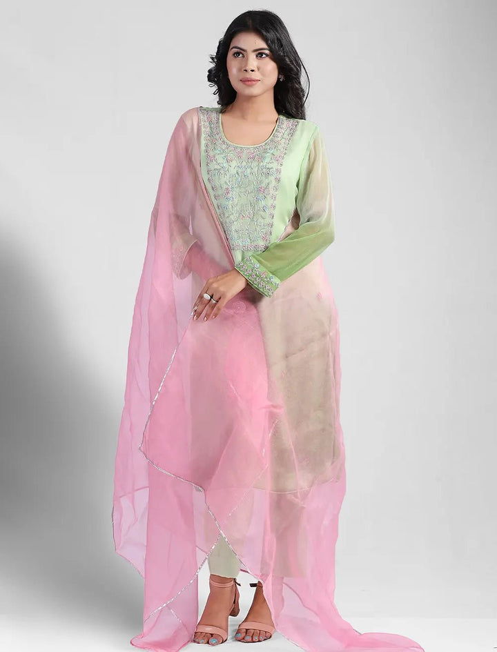 Zardozi Worked Chiffon Kameez - Blucheez