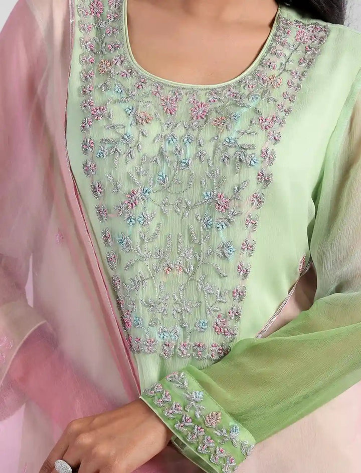 Zardozi Worked Chiffon Kameez - Blucheez