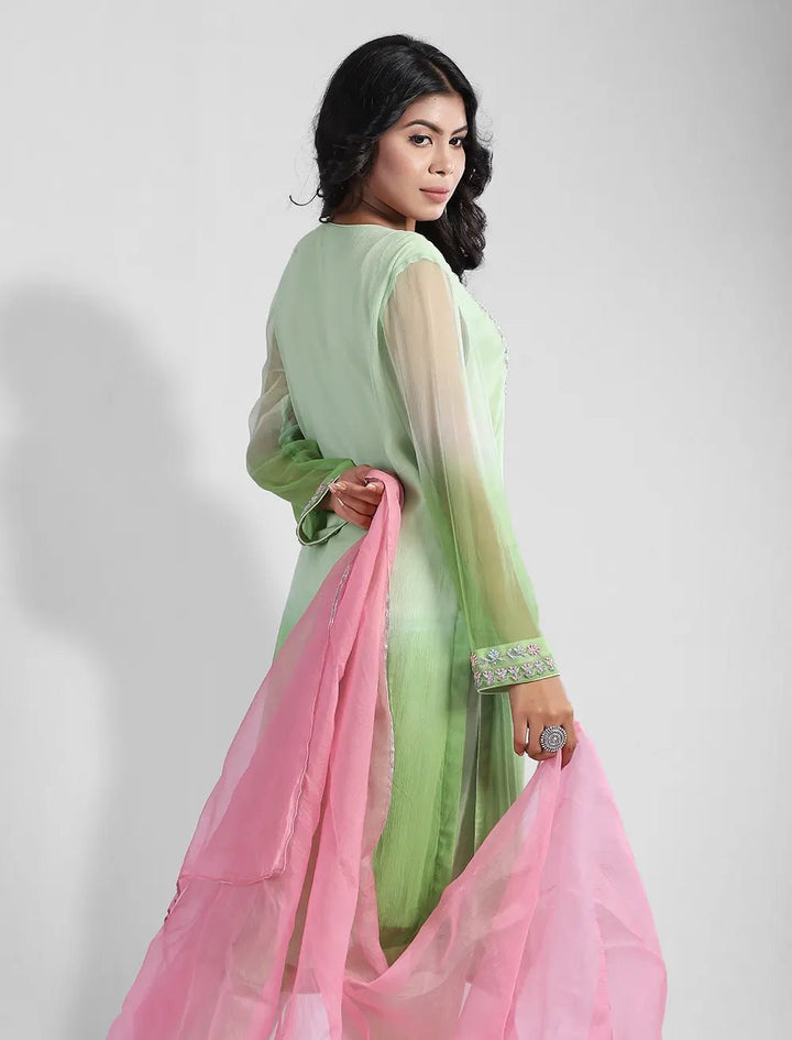 Zardozi Worked Chiffon Kameez - Blucheez